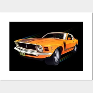 1970 Mustang 302 BOSS design by MotorManiac Posters and Art